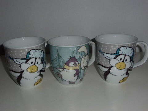 Lot de 3 mugs en porcelaine pingouin et lapin en hiver 12 Rueil-Malmaison (92)