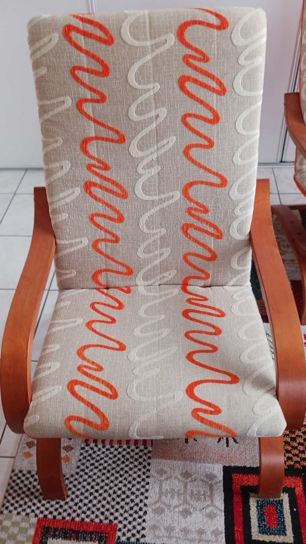 2 fauteuils beige/orange Meubles