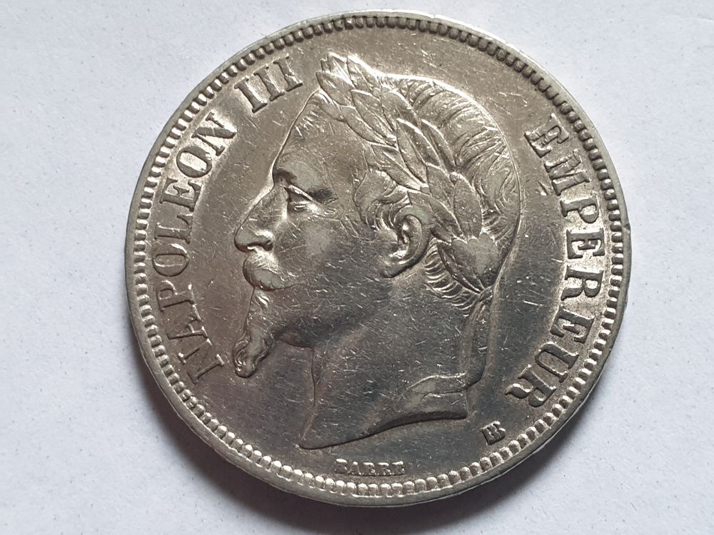 Pi&egrave;ce 5 Francs 1868 BB Napol&eacute;on III 