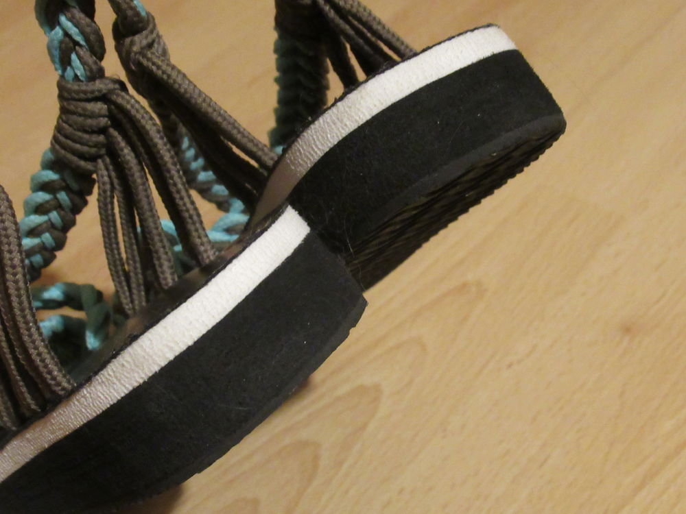 Sandales en corde bleu et marron - Taille 37 Chaussures