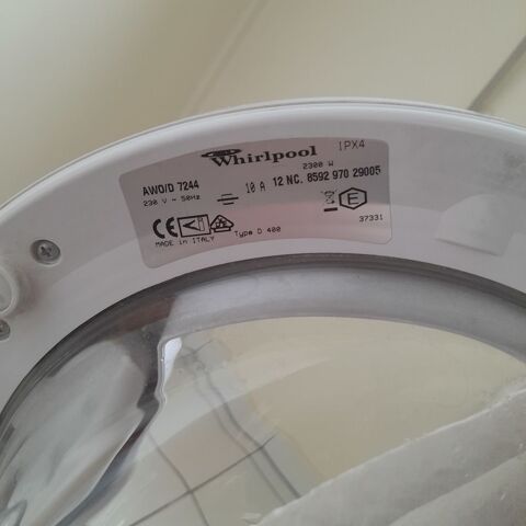 Lave-linge Whirpool hublot frontal blanc Bailly (78)