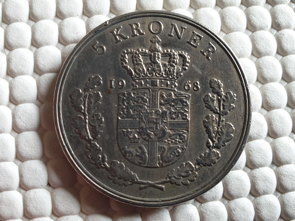Pi&egrave;ce 5 Kroner 1968 Danmark 