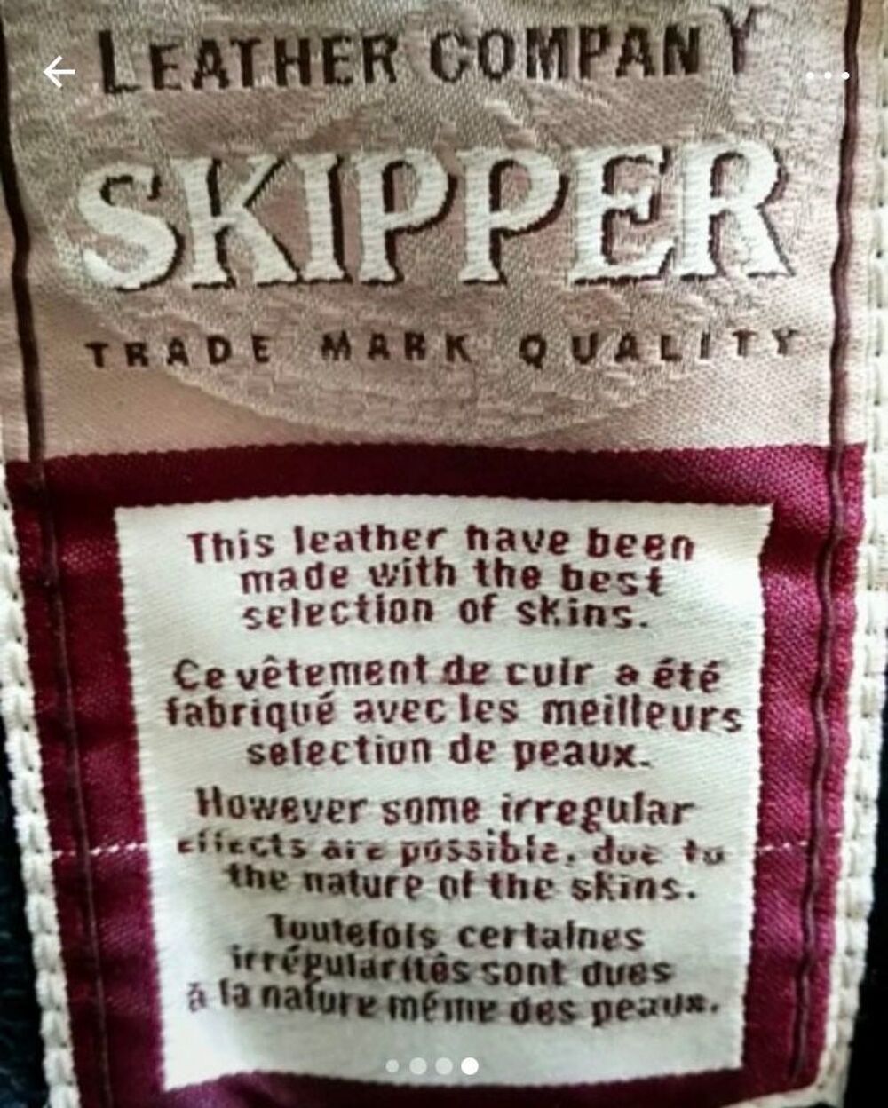veste cuir Skipper Vêtements
