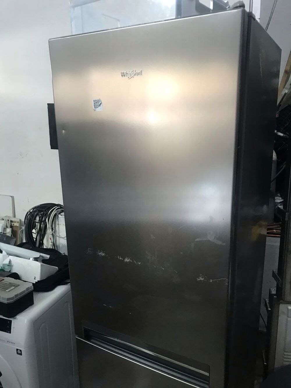 frigo cong&eacute;lateur whirpool 185 60 60 inox excellent &eacute;tat livraison et installation assur&eacute;e Electroménager