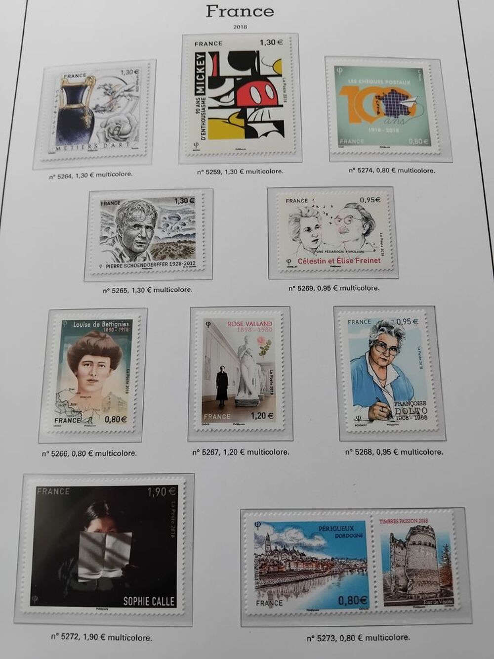 Timbres ann&eacute;e 2018 compl&egrave;te neuve 