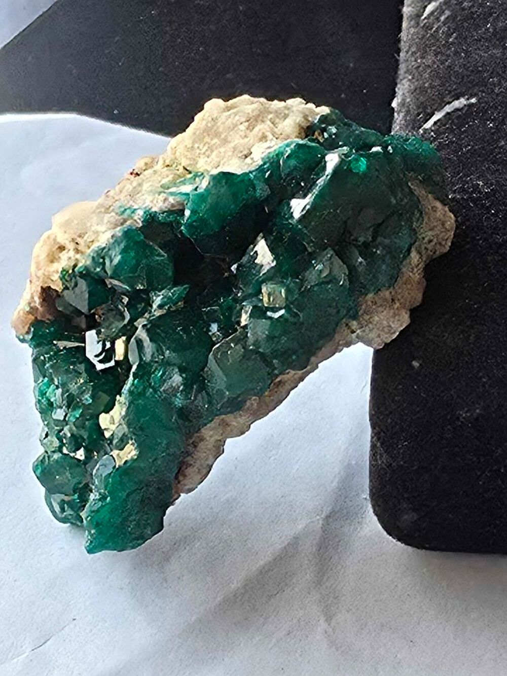 Min&eacute;ral Dioptase Cristaux Emeraude-Collection Congo 