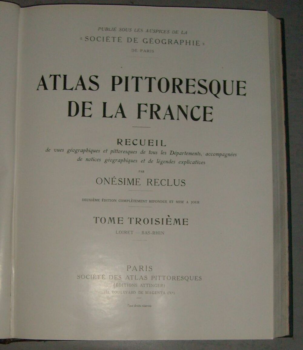 Atlas pittoresque de la France Livres et BD