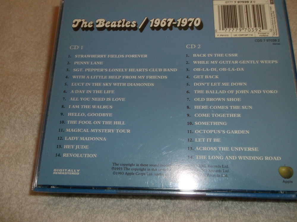 DOUBLE CD DES BEATLES 1967 / 1970 NEUF CD et vinyles