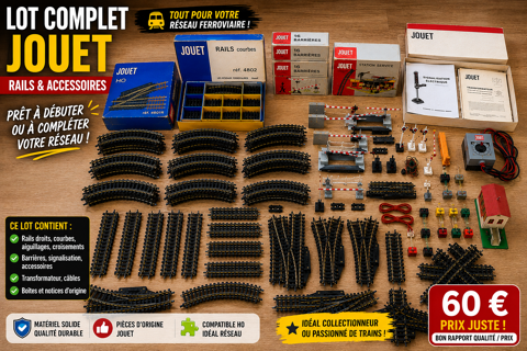 LOT DE RAILS ET ACCESSOIRES POUR TRAIN ÉLECTRIQUE MINIATURE Faudoas (82)
