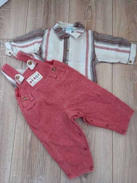 Ensemble chemise et salopette marque  Les Intrépides 6 mois 2 Villiers (86)