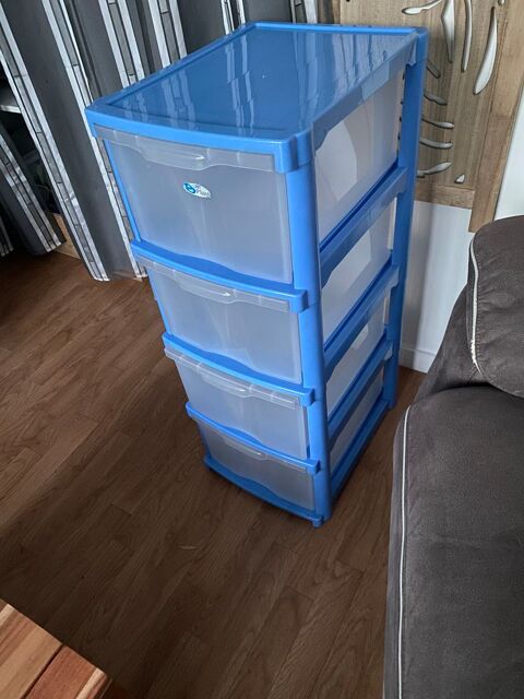 Tour de rangement bleu 4 tiroirs 12 Mouvaux (59)