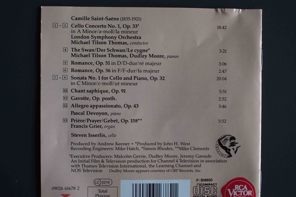 Saint- Saens - Cello concerto N&deg;1 CD et vinyles