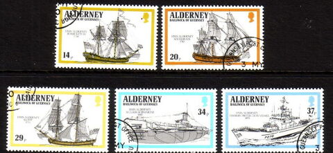 Timbres EUROPE-GB-ALDERNEY-AURIGNY-1990 YT 43  47 2 Lyon 5 (69)