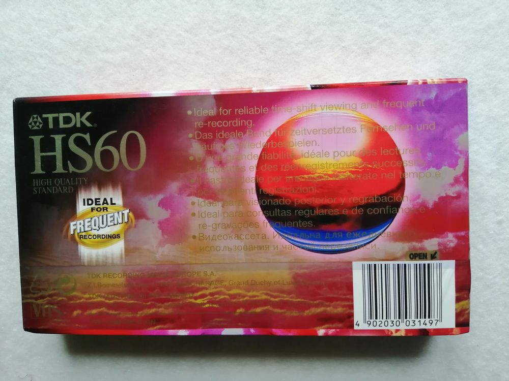 CASSETTE TDK HS60 NEUVE POUR MAGNETOSCOPE Audio et hifi