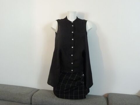 Top/ Chemise en Lin Noir � 2 Pans � Nouer- Stefano Mortari  285 Paris 15 (75)