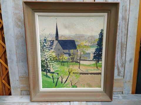Tableau �glise Saint-Cyr sur Loire Peintre Tourangeau 0 Loches (37)