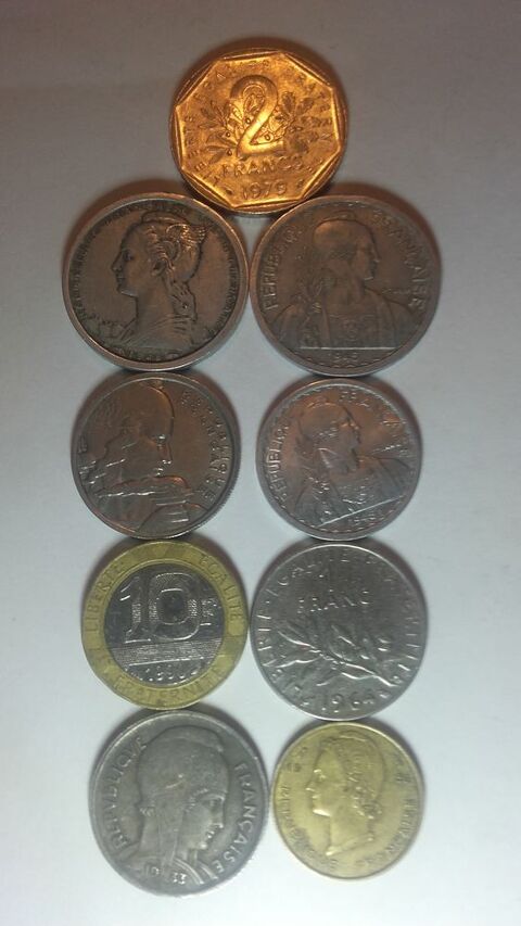 Lot de 9  pices Franaises diverses. 0 Ancy-sur-Moselle (57)