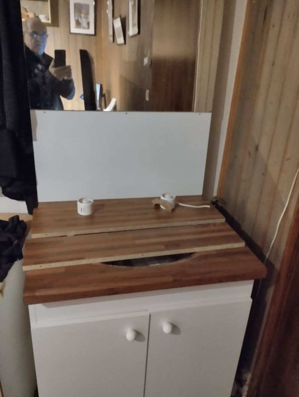 Meuble de salle de bain avec glace meuble bas 70 long 60 lg Meubles