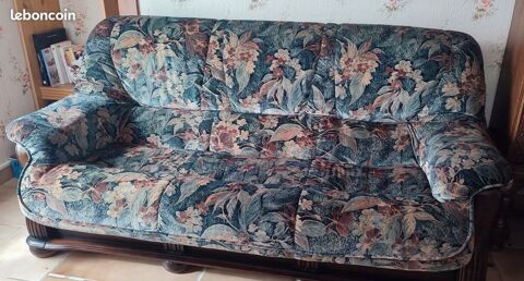 Canapé ancien en bois massif ? tissu fleuri ? bon état 0 Varreddes (77)