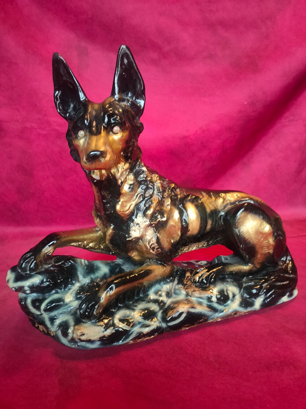 Chien design en pl&acirc;tre hauteur 35 cm Décoration