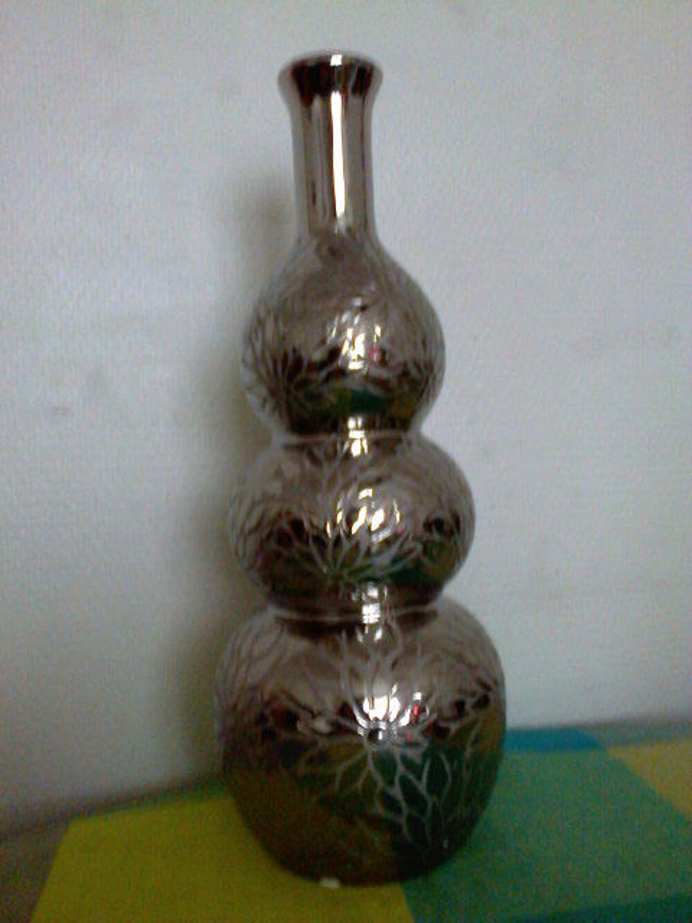 Vase C&eacute;ramique Argent&eacute; Décoration
