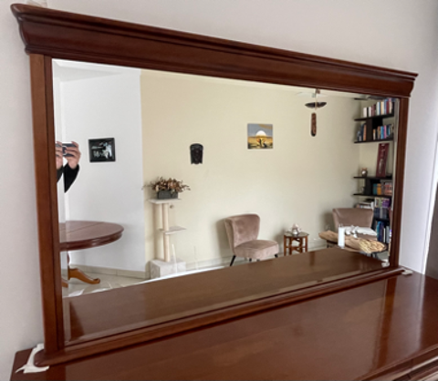 Buffet 3 portes 3 tiroirs avec son miroir en merisier massif 1100 La Queue-les-Yvelines (78)