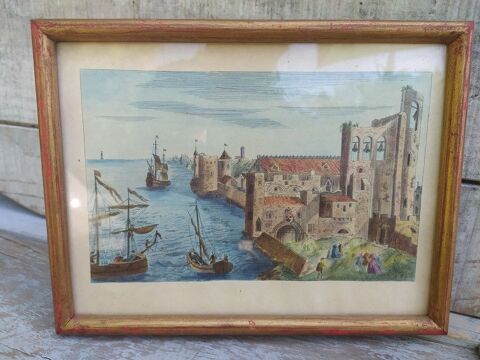 Ancienne Gravure Vue d'Optique La Major de Marseille  49 Loches (37)