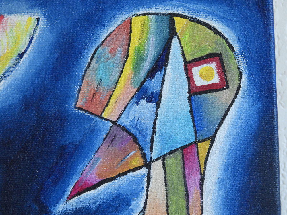 Tableau acrylique sur toile - L'oiseau m&eacute;canique Décoration