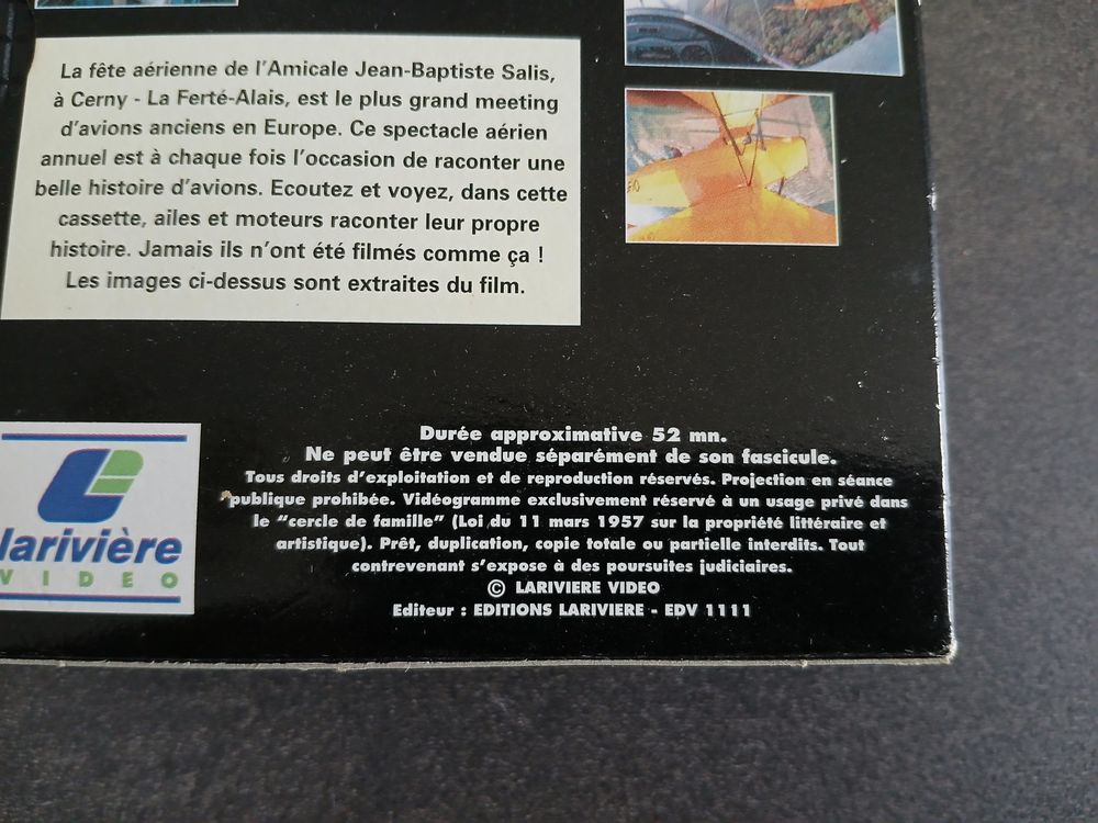 CASSETTES K7 L'AVIATION LA FERTE-ALAIS 1999 AU FIL DES AILES Photos/Video/TV