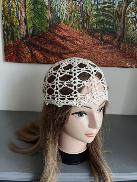Chapeau Toque Bonnet Bob coton Blanc cassé 12.5 Saint-Prix (95)