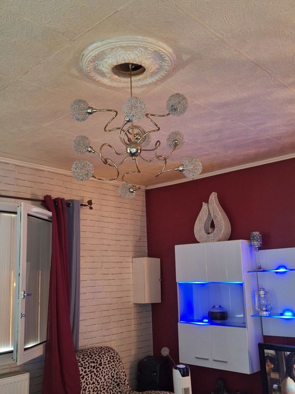 lustre argent&eacute; Décoration