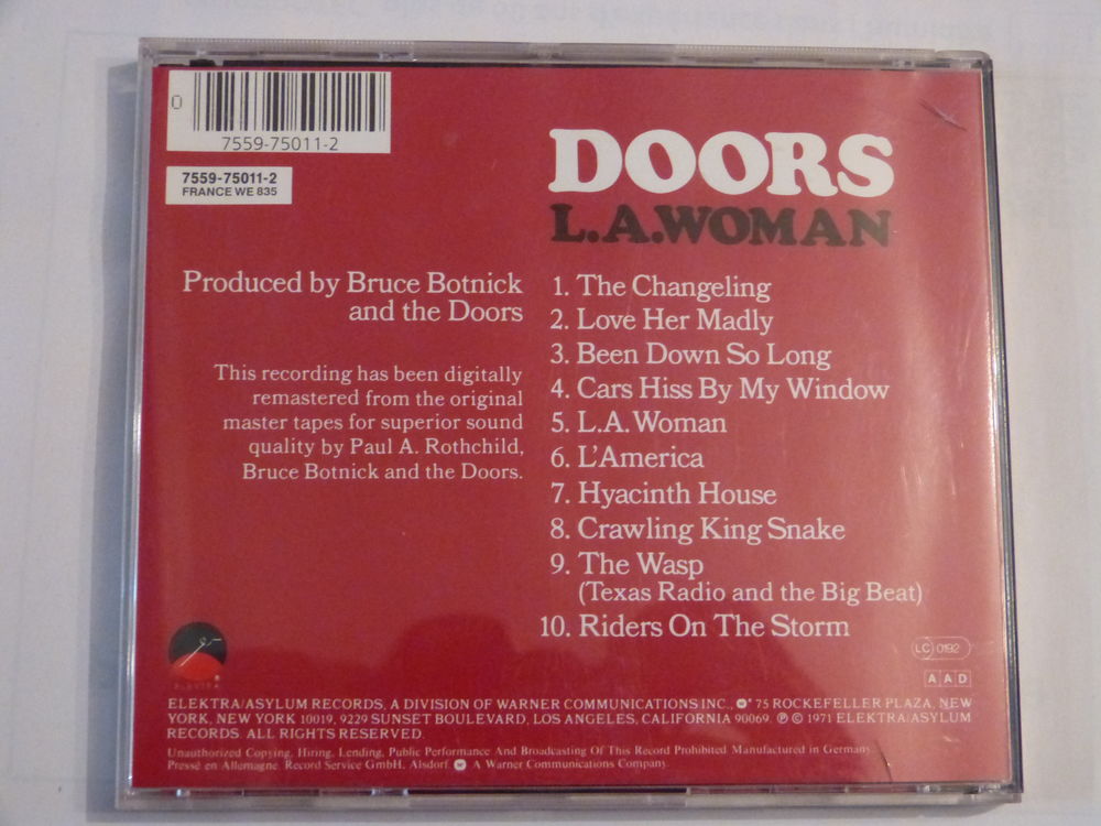 C. D. DOORS --- L. A . WOMAN CD et vinyles