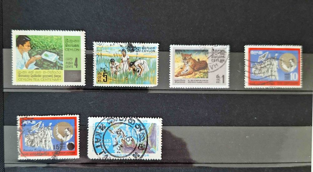 S&eacute;rie de timbres de collection de Ceylan 