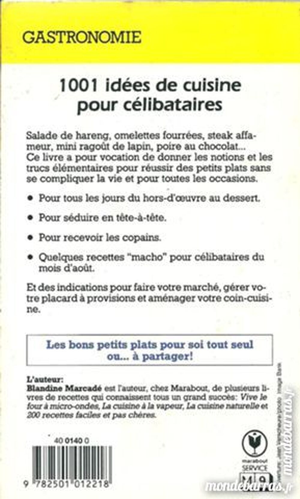 1001 id&eacute;es de cuisine pour c&eacute;libataires (87) Livres et BD