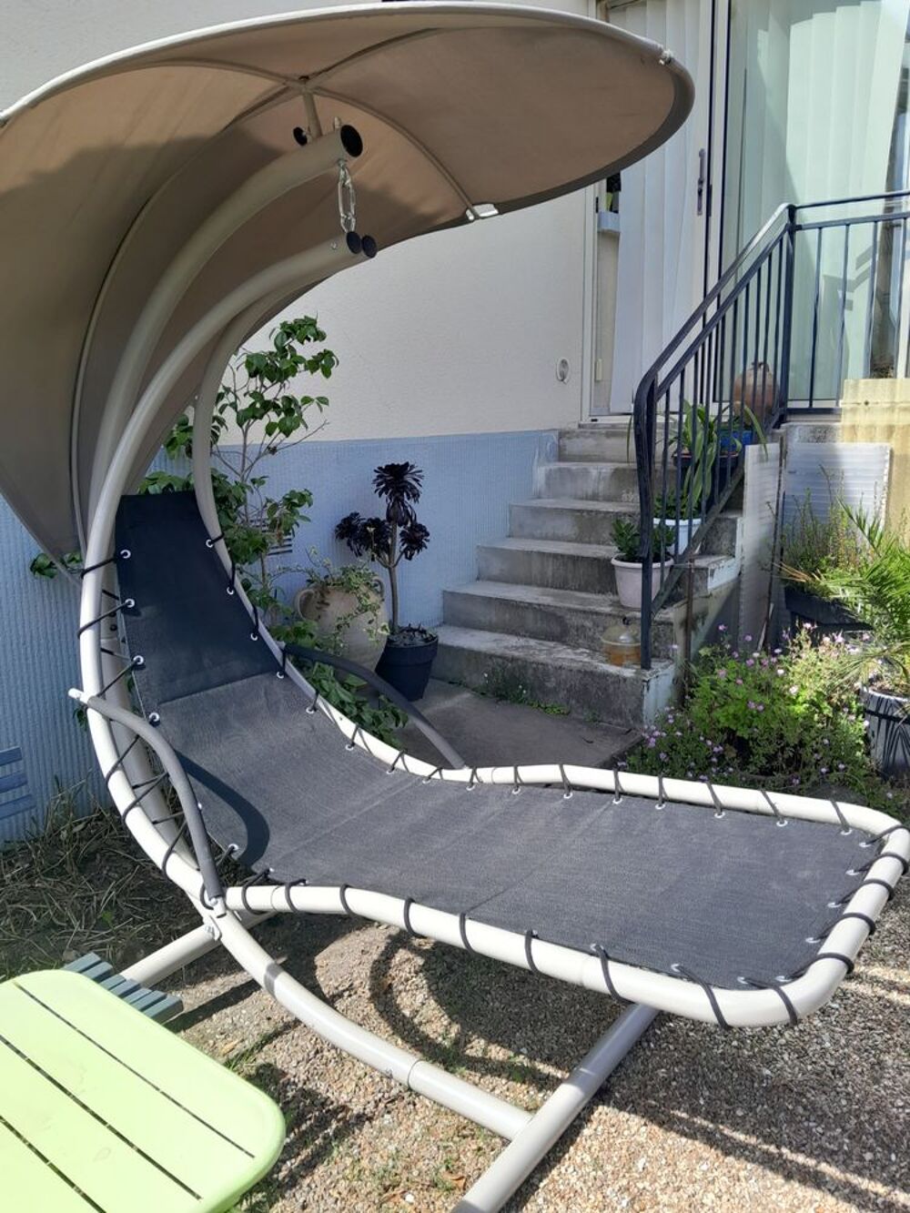 BENDIGO - Transat de jardin suspendu - Gris Anthracite Jardin