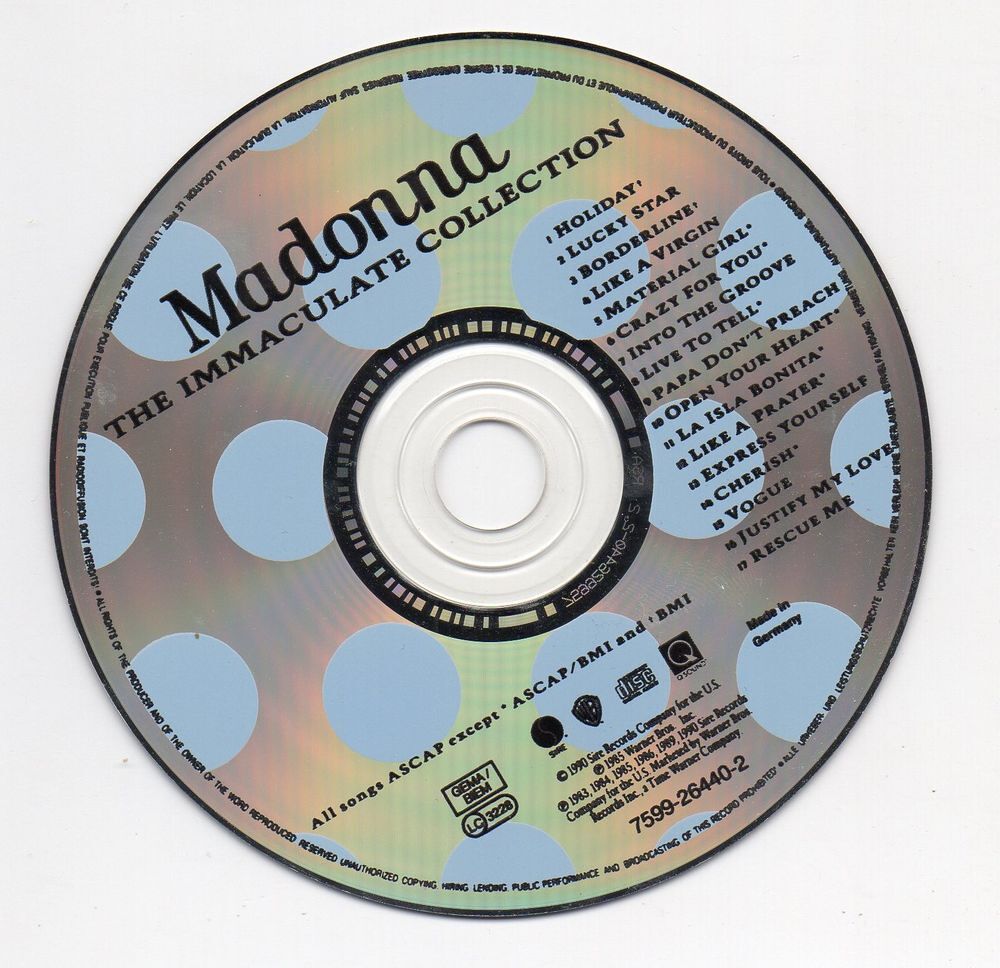Madonna - The Immaculate Collection 1990 CD et vinyles