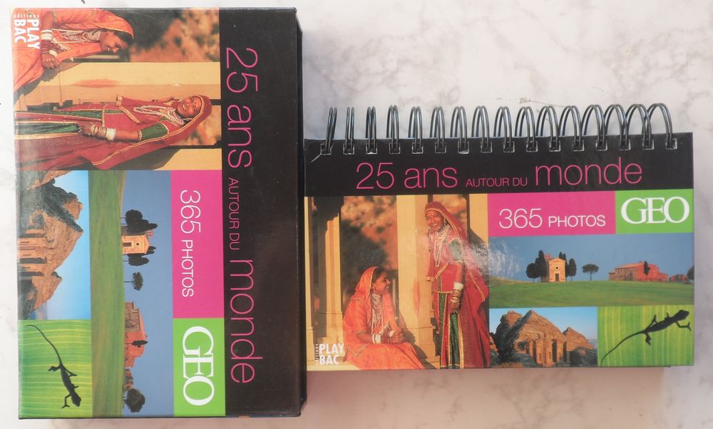 25 ans autour du monde 365 photos G&Eacute;O Fiches reli&eacute;es prot&eacute;g&eacute; Bricolage