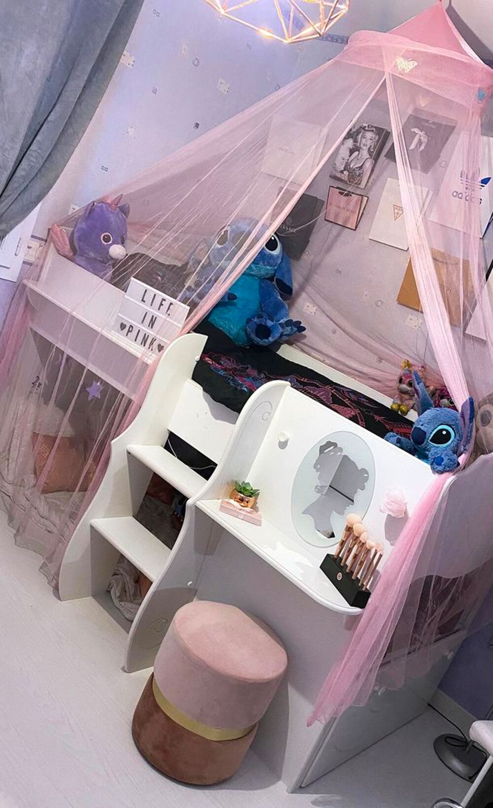 LIT mi-hauteur +BUREAU+COFFRE 90/200 Meubles
