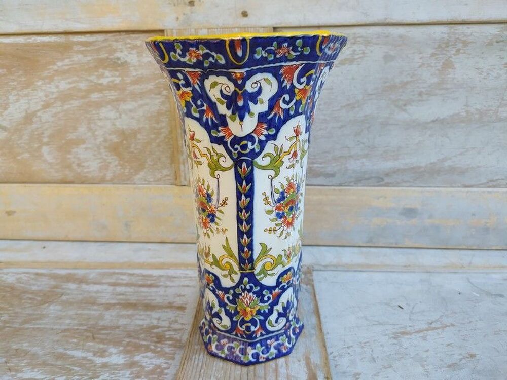 Grand Vase Desvres Fourmaintraux Fr&egrave;res Bleu Cobalt Décoration
