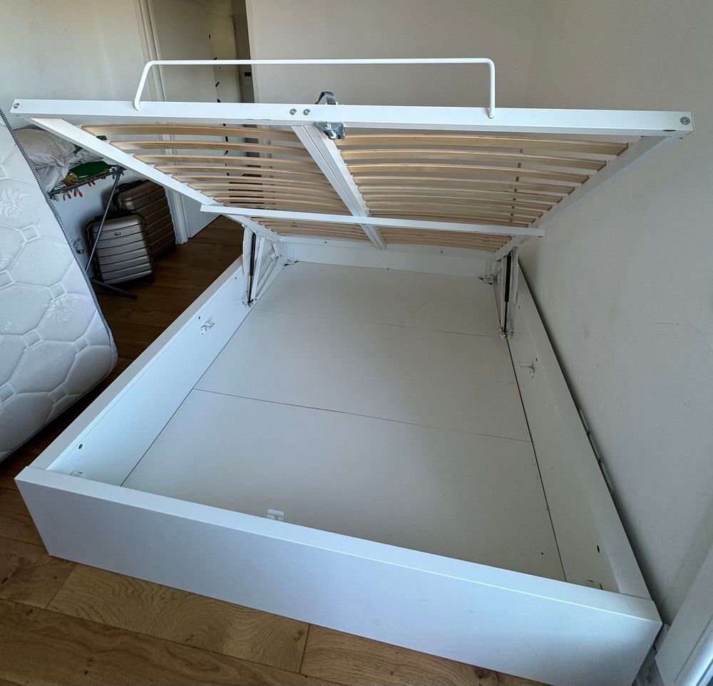 Cadre de lit coffre Queen Size - blanc Meubles