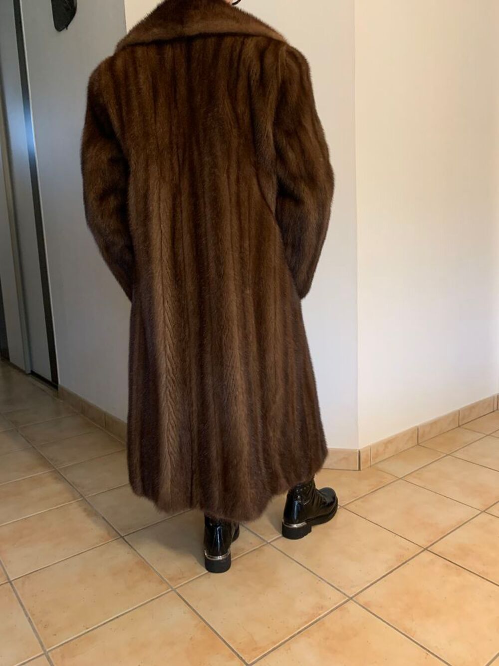 Manteau vison roux/brun taille 40/42 Vtements