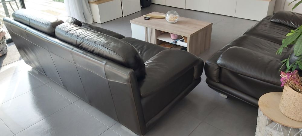 Canap&eacute;s cuir 3 places + 2 places Meubles