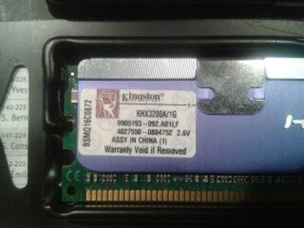 M&eacute;moire ddr1 pc3200 4x1gb gamer Matériel informatique