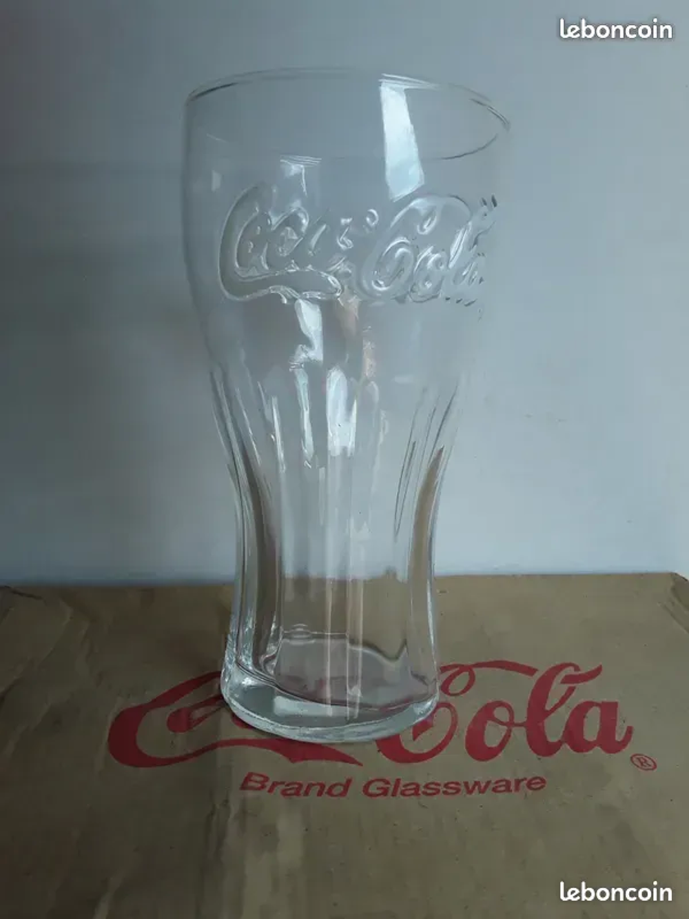 Un lot 6 verres coca cola vintage &eacute;maill&eacute; blanc relief Décoration