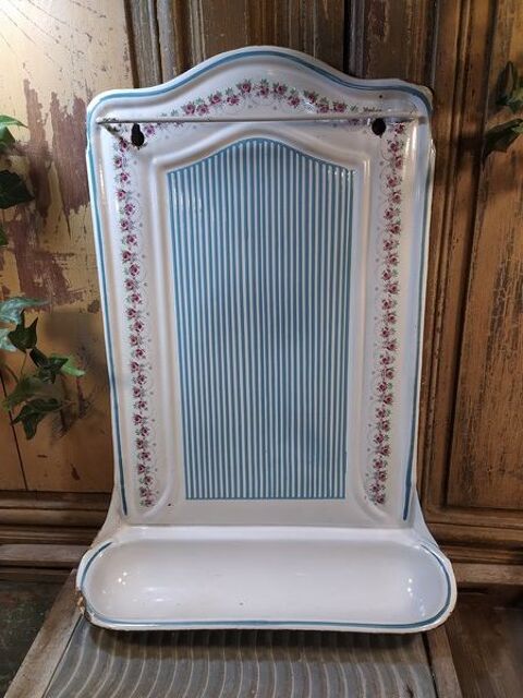 Ancien Porte-ustensiles Louche Tôle Émaillée 80 Loches (37)