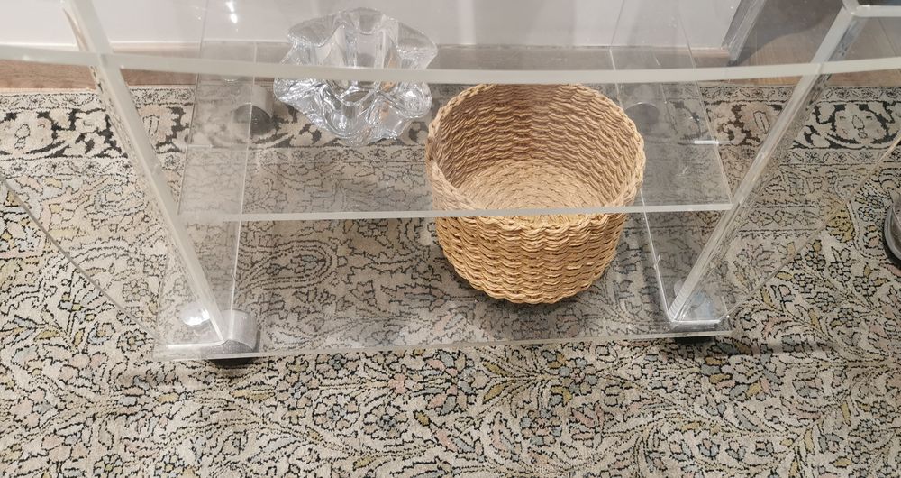 Table roulante plexiglass David Lange - t&eacute;l&eacute;/ hifi Meubles