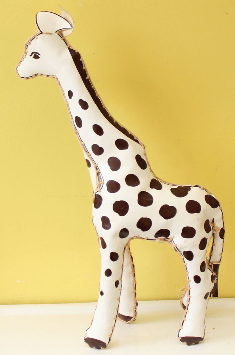 Jouet ancien Girafe en vinyle cousu main 1950 Jeux / jouets