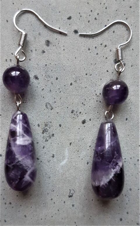 Boucles d'oreilles pierres Amthyste 6 La Seyne-sur-Mer (83)