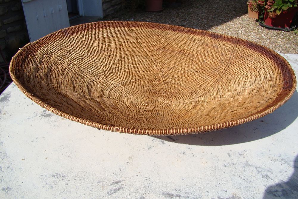 Grande corbeille ronde en rotin &Oslash; 57 cm Décoration
