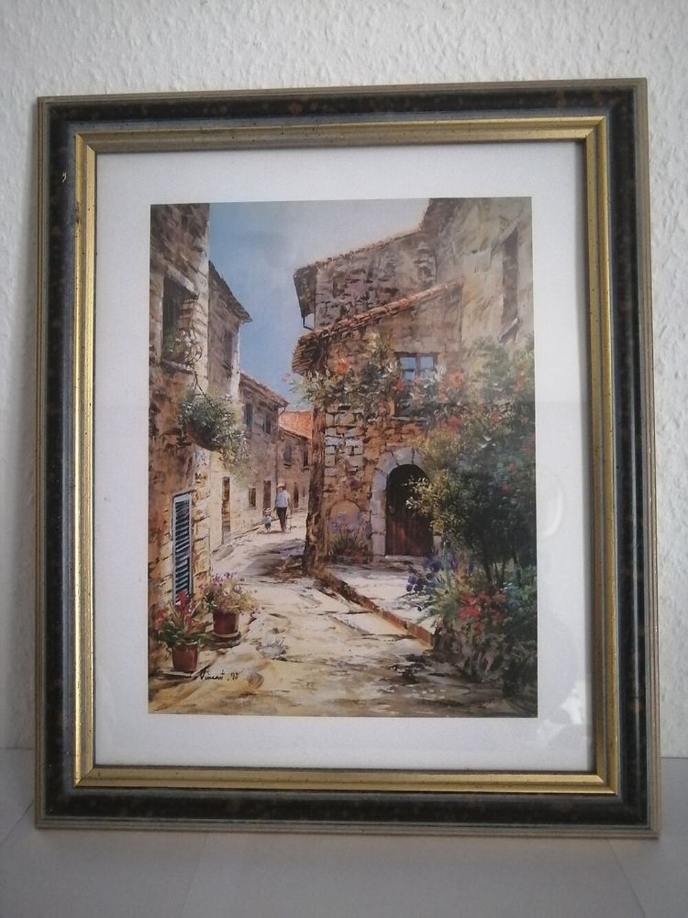 Tableau reproduction imprim&eacute; - Village Proven&ccedil;ale Décoration